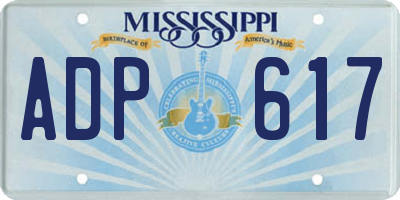 MS license plate ADP617