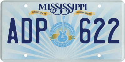 MS license plate ADP622