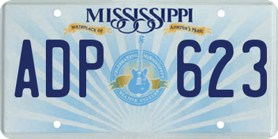 MS license plate ADP623
