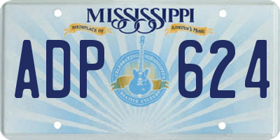MS license plate ADP624