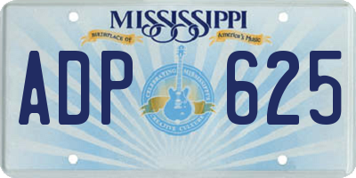 MS license plate ADP625