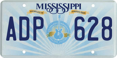 MS license plate ADP628