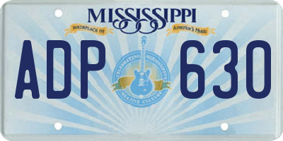 MS license plate ADP630