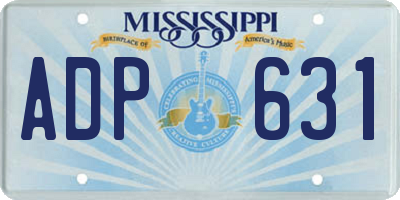 MS license plate ADP631