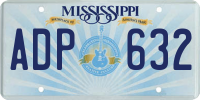 MS license plate ADP632