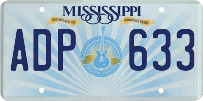 MS license plate ADP633