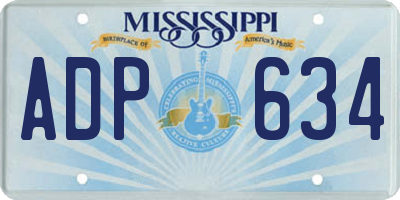 MS license plate ADP634