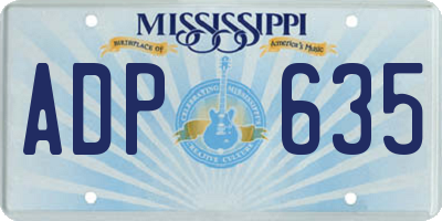 MS license plate ADP635