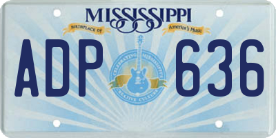 MS license plate ADP636