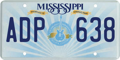 MS license plate ADP638