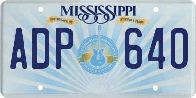 MS license plate ADP640
