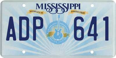 MS license plate ADP641