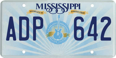 MS license plate ADP642