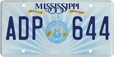 MS license plate ADP644