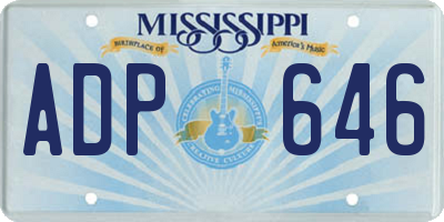 MS license plate ADP646