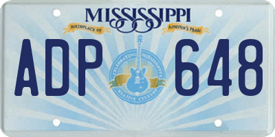 MS license plate ADP648