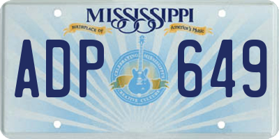 MS license plate ADP649