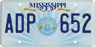 MS license plate ADP652