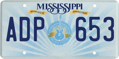 MS license plate ADP653