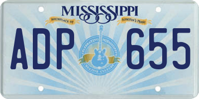 MS license plate ADP655