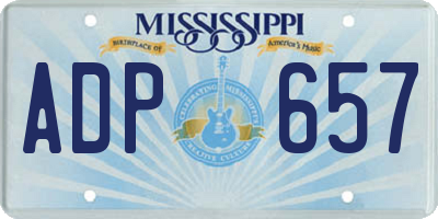 MS license plate ADP657