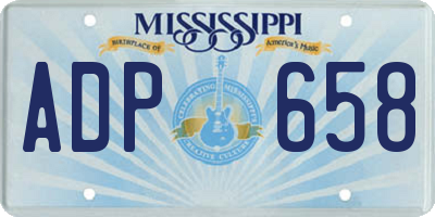 MS license plate ADP658