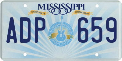MS license plate ADP659