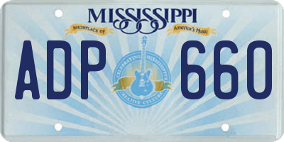 MS license plate ADP660