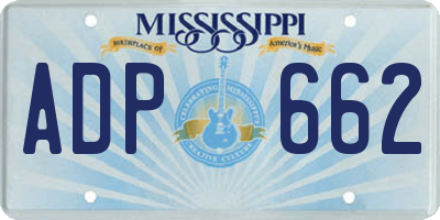 MS license plate ADP662