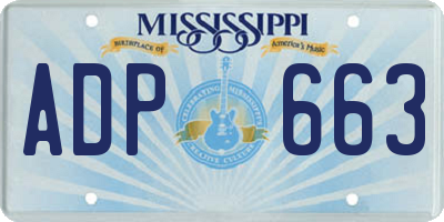 MS license plate ADP663