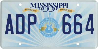 MS license plate ADP664