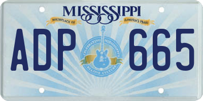MS license plate ADP665