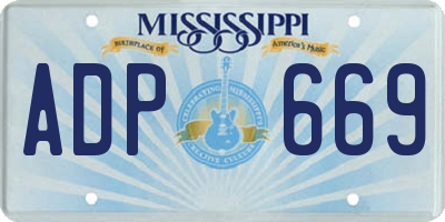 MS license plate ADP669