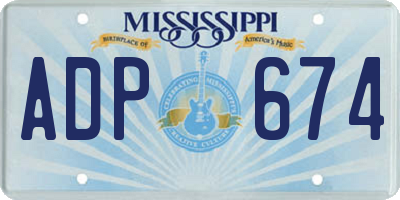 MS license plate ADP674