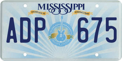 MS license plate ADP675