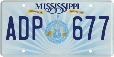 MS license plate ADP677