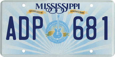 MS license plate ADP681