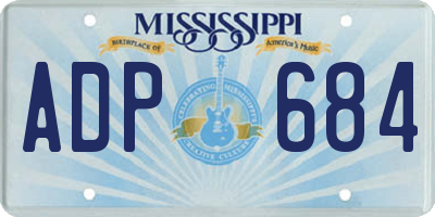 MS license plate ADP684