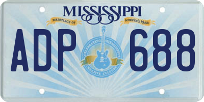 MS license plate ADP688