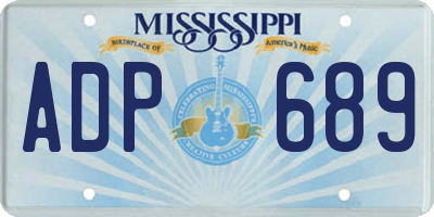 MS license plate ADP689
