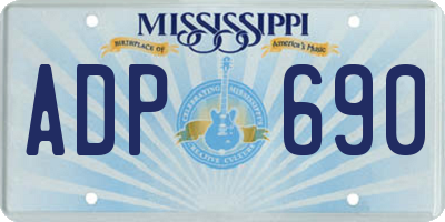 MS license plate ADP690