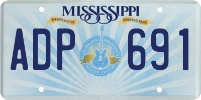 MS license plate ADP691
