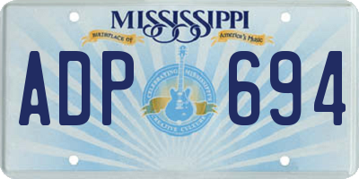 MS license plate ADP694