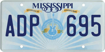 MS license plate ADP695