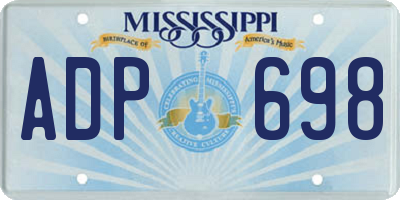 MS license plate ADP698