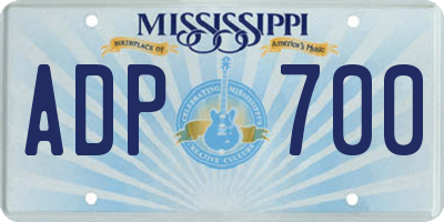 MS license plate ADP700