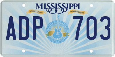 MS license plate ADP703