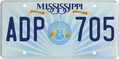MS license plate ADP705