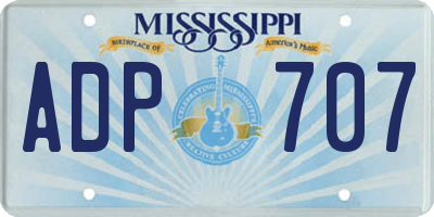 MS license plate ADP707