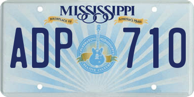 MS license plate ADP710